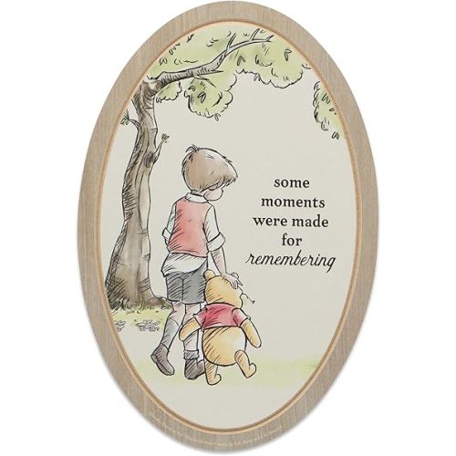 Open Road Brands Disney Winnie the Pooh Some Moments Were Made for Remembering Wood Wall Decor - Classic Pooh Sign for Nursery or Bedroom