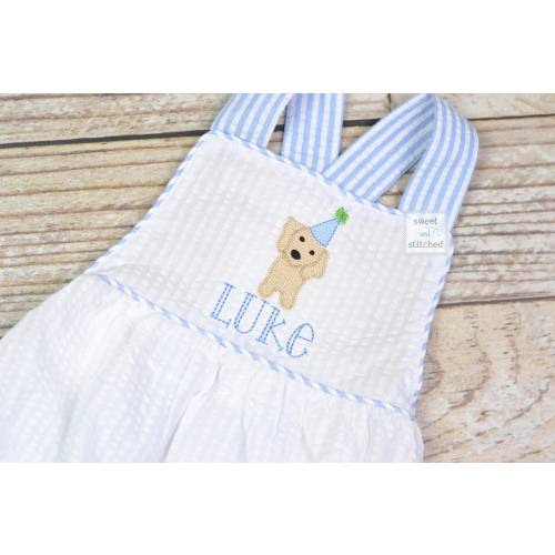Monogrammed baby boy dog birthday outfit, puppy dog 1st birthday cake smash outfit, dog birthday outfit
