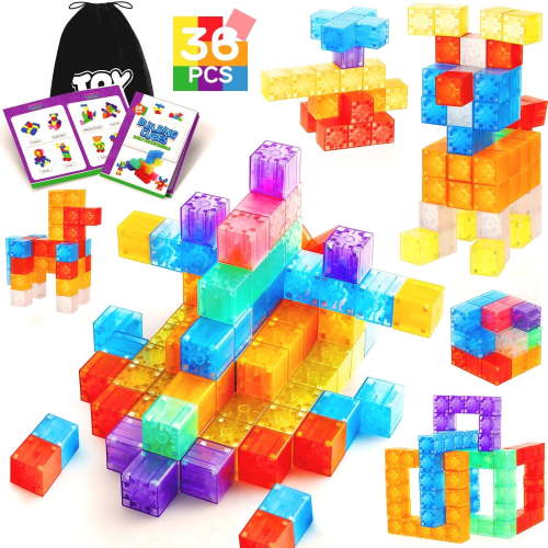 TOY Life 36PCS Magnetic Blocks for Kids Ages 4-8, Magnetic Building Blocks for Toddlers 3-5, Magnet Blocks, Magnetic Toys, Magnet Toys for Toddler, Kids Building Blocks