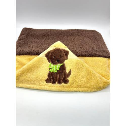 Hooded Kid's Towel, Chocolate Lab Puppy Hooded Towel, Personalized Kid’s Towel, Baby Shower Gift, Kid’s Birthday Gift