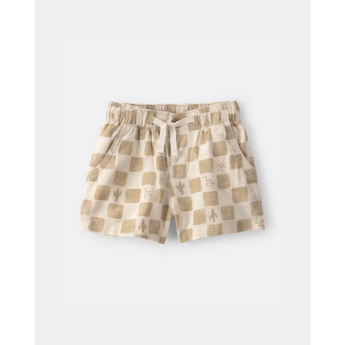Baby Boy Cactus Checkered Drawstring Shorts - Beige - OshKosh B'gosh | Carter's
