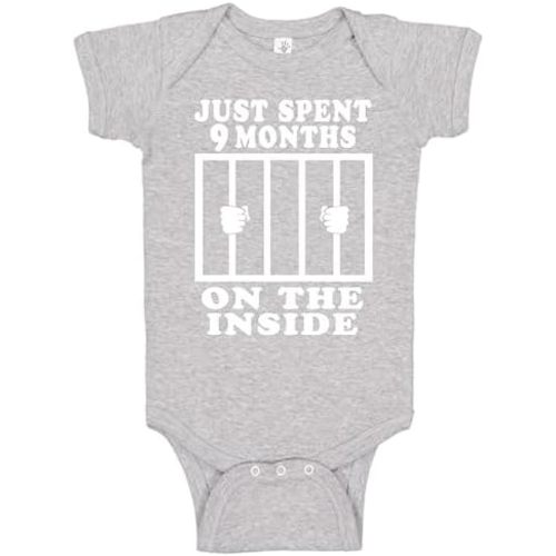 Reaxion Funny Cute Baby Boy Girl Handmade Clothes Infant Just Spent 9 Months On The Inside Bodysuits