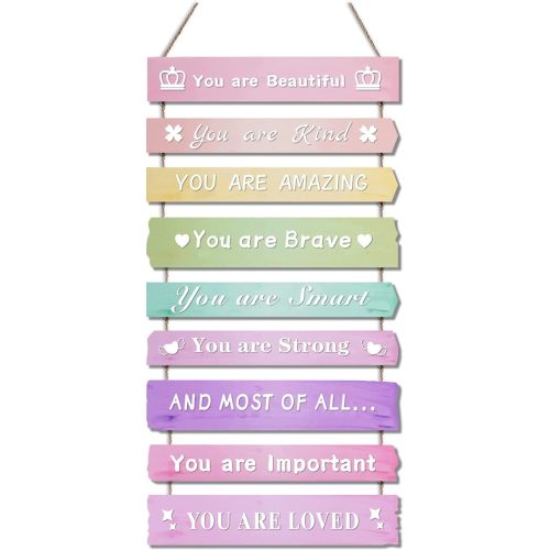 Pink Room Decor for Teen Girls Aesthetic, Cute Bedroom Wall Decor for Baby Girl, Boho Rainbow Wall Art Signs, Trendy Stuff Decorations for Kids Nursery Bed Room Dorm Classroom Bathroom