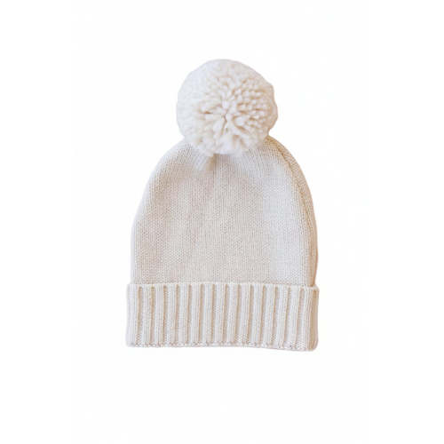 Knit Baby Pom Pom Beanie | Sand