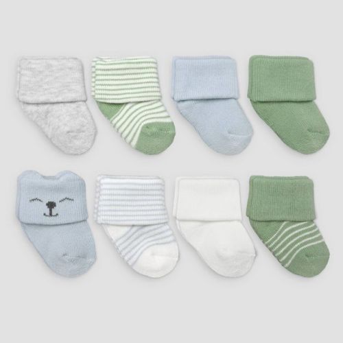 Carter's Just One You® Baby Boys' 8pk Terry Socks- Blue/Green 0-3M