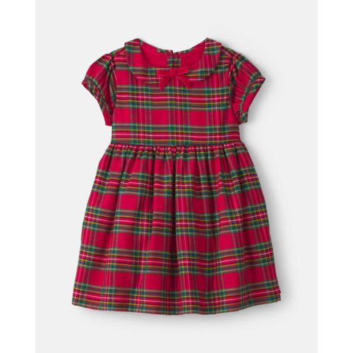 Baby Girl Holiday Plaid Short-Sleeve Dress - Red | Carter's
