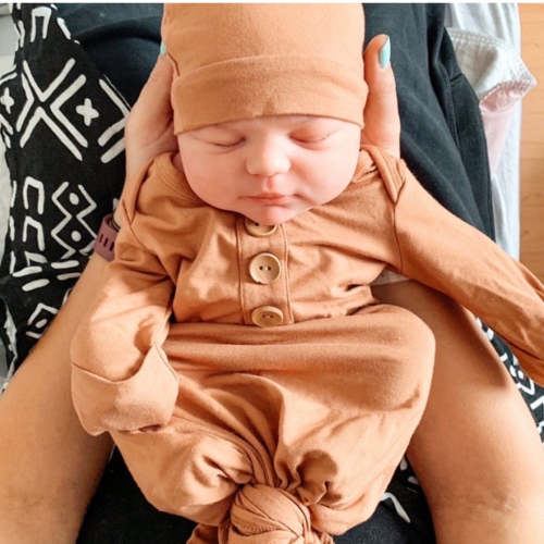 Camel Bamboo Knotted Gown & Hat