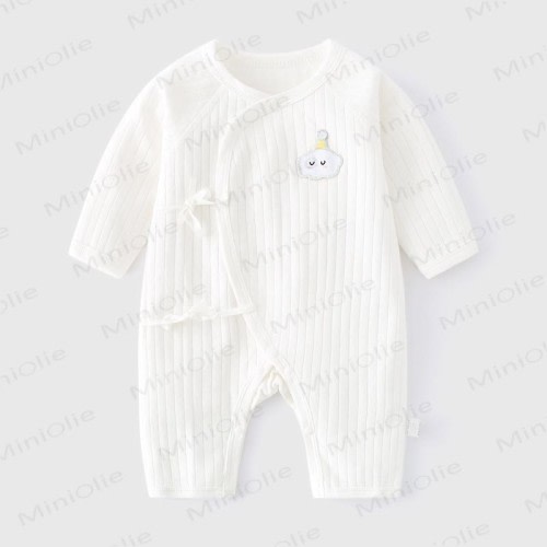 Baby Cartoon Cloud Solid Color Newborn Pajamas Romper