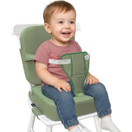 Booster seat for dining table with backrest, waterproof polyurethane cushion