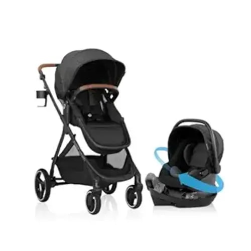 Evenflo Shyft Intuiti Travel System with Revolve180 LiteMax™ NXT Rotating Rear-Facing Lightweight Preemie and Infant Car Seat 3-30 lbs. (Black Shale)