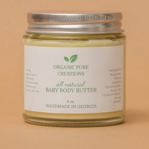 Organic Baby Body Butter: Natural Unscented Lotion, Eczema Relief