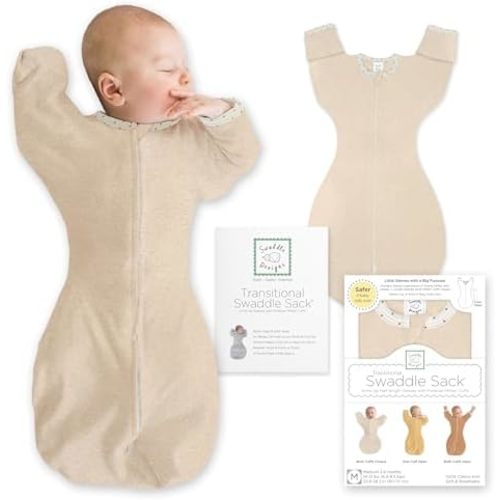 SwaddleDesigns Swaddle Sack with Arms Up Half-Length Sleeves and Mitten Cuffs,