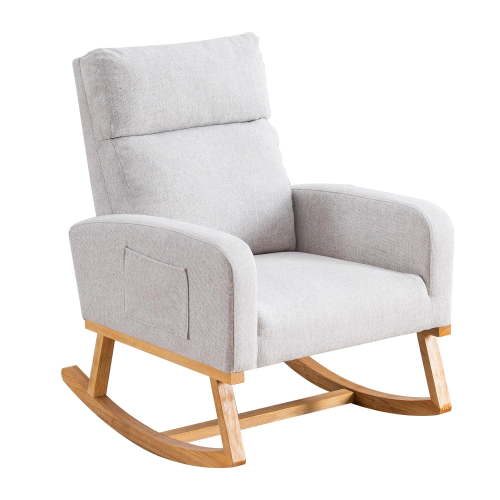 Rocking Chair for Nursery Upholstered Glider Chair for Living Room,Bedroom,Grey