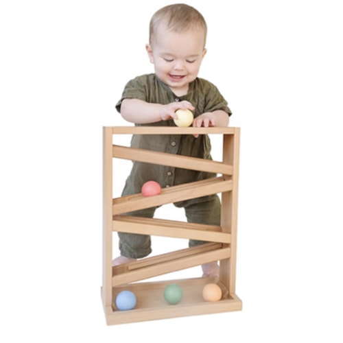 Amazon.com: Montessori Ball Tracker Wooden Ball Drop - Wood Toys for 3 Year Old - Educational Toy for Baby and Toddler - Ramp Maze Run Track Toy - First Birthday Gift 18 Months
