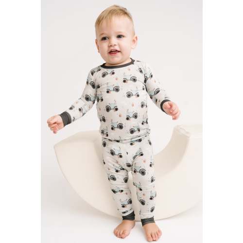 Blue Tractor Bamboo Set