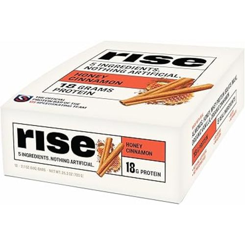 RISE Mocha Almond Whey Protein Bars – 15g Protein, Almond & Coffee Flavor, Clean Ingredients, No Sugar Alcohols, Coffee Protein Bar – 12 Count