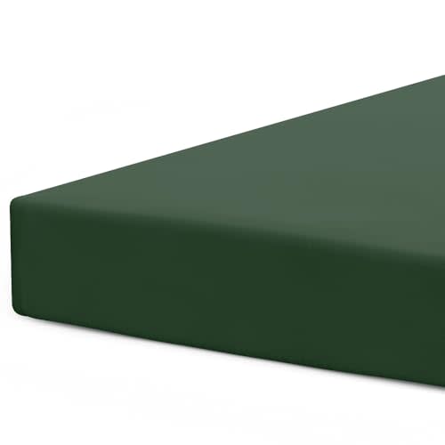 Pobi Baby Fitted Crib Sheet for Boys & Girls, Cotton Blend (Wood Green) | Solid Color Crib Sheet, Standard Mattress 52x28, Toddler Mattress Sheets, Gender Neutral Crib Sheets, Machine Wash, Nursery