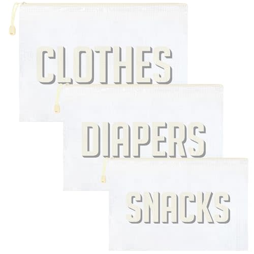 KUIRAN 3pcs Hospital Bag Organizing Pouches for Labor and Delivery, Maternity Essentials Diaper Bag Organizer for Mom Travel - Beige/White