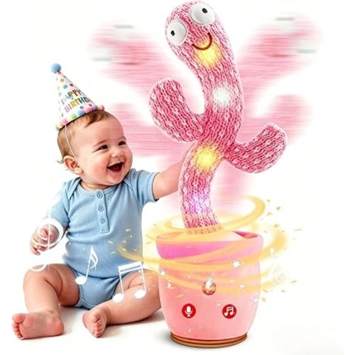 TWORIVER Dancing Talking Cactus Baby Toys,Singing Interactive Cactus Toy for Toddler Girls Boys Kids Gifts that Talks Back for Girl Boy,120 English Songs,Adjustable Volume,Repeating & Recording