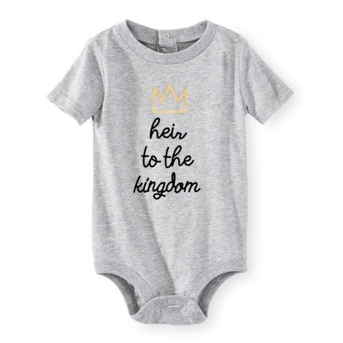 Koala Kik "Heir to the Kingdom" Crown Print Bodysuit