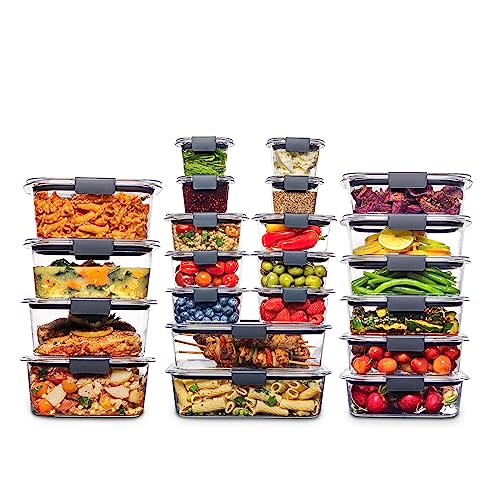 Rubbermaid Brilliance BPA Free 44-Piece Food Storage Containers Set Airtight Leak-Proof with Lids for Meal Prep Lunch and Leftovers