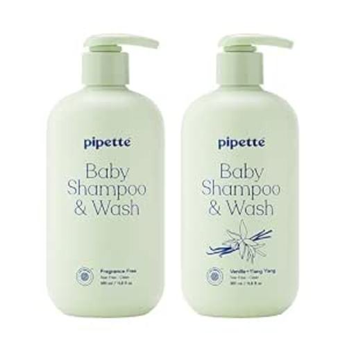 Pipette Baby Shampoo + Wash Duo, Fragrance Free & Vanilla (Pack of 2)