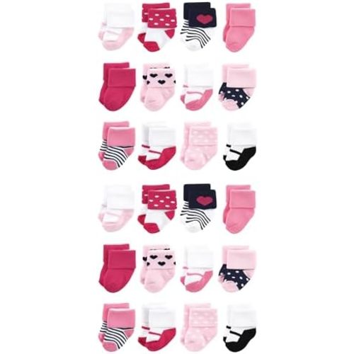 Luvable Friends Unisex Baby Cotton Rich Baby Terry Socks 24-Pack