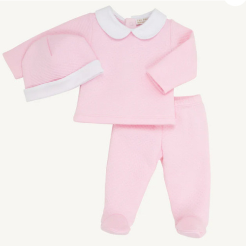 Hart's Hold Me Set (Pima Jacquard) - Palm Beach Pink with Worth Avenue