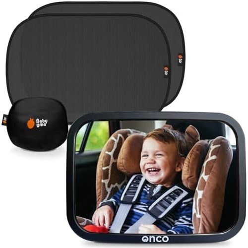 Baby Car Mirror & Window Shade Bundle - UPF 50+ Sun Protection