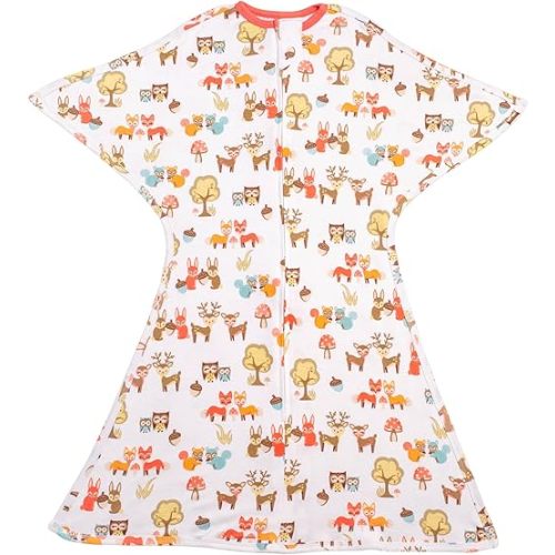 SleepingBaby Zipadee-Zip Transition Swaddle - Cozy Baby Swaddle Blanket with Zipper Convenience - Roomy Wearable Blanket for Easy Diaper Changes - Woodlands, Small (4-8 Month)