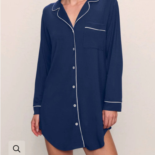 Eberjey Sleepshirt (Navy/Ivory, Small)