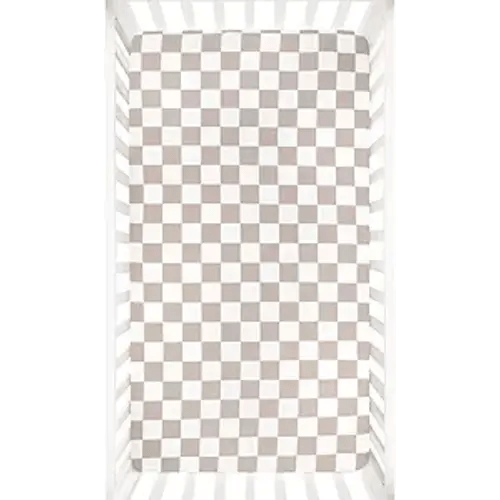 DILIMI Fitted Crib Sheets for Baby Boys and Girls, Ultra-Soft Breathable Baby Crib Sheet Fits Standard Crib and Toddler Mattress, Coffee Checkered