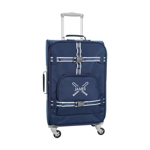 Mackenzie Navy Trim Solid Spinner Luggage | Pottery Barn Kids