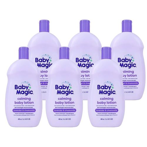 Baby Magic Calming Lotion | Helps Comfort and Relax Before Bedtime | Lavender & Chamomile | 16.5 fl oz. (6 Pack)