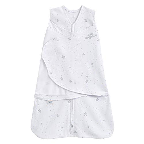 HALO 100% Cotton Sleepsack Swaddle, 3-Way Adjustable Wearable Blanket, TOG 1.5, Stardust, Small, 3-6 Months