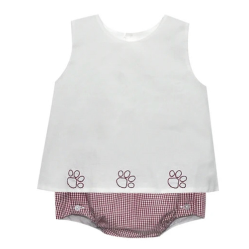 Southern Saturday Maroon/Grey Diaper Set