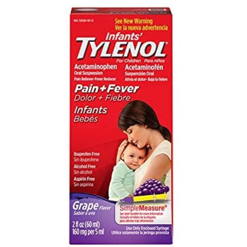 Tylenol Infants' Acetaminophen Liquid Medicine, Grape, 2 Fl Oz