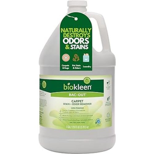 Biokleen Bac-Out Enzyme Stain & Odor Remover - 128 Ounces - Destroys Stains & Odors Safely, for Pet Stains, Laundry, Diapers, Wine, Carpets, & More, Eco-Friendly, Non-Toxic