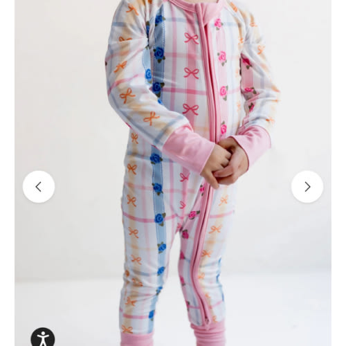 Floral Bow and Plaid Zipper Romper – In My Jammers