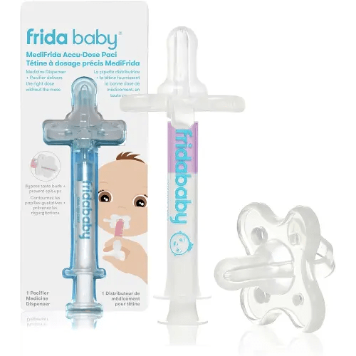 Frida Baby Medicine Pacifier, Medi Frida Baby Medicine Syringe & Accu-Dose Pacifier, Baby Medicine Dispenser for Mess & Fuss Free Use