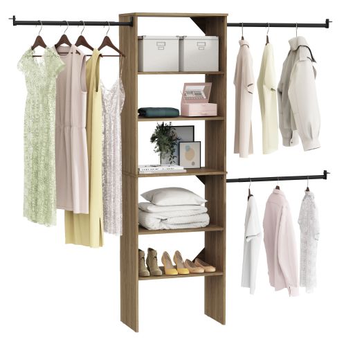 ClosetMaid BrightWood 5-ft to 10-ft W Tower system Sand Solid Shelving Wood Closet System