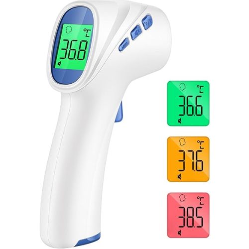 Non-Contact Forehead Thermometer for Adults and Kids, Digital Infrared Thermometer for Baby with 1s Instant Reading, High Accuracy, Fever Alarm and Memory Function