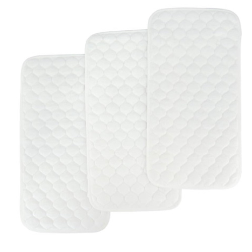 BlueSnail Quilted Thicker Waterproof Changing Pad Liners,3 Count(Snow White 13” x 27”)