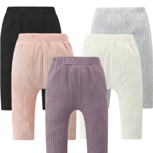 Baby and Toddler Girl's 5 Pack Cotton Ribbed Pull On Pants Leggings 0-4 Years