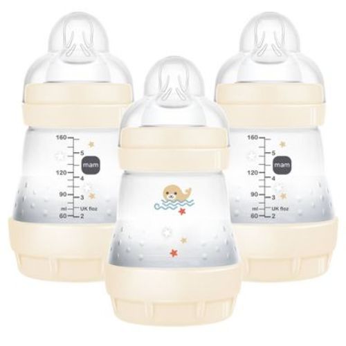 MAM Easy Start Anti-Colic Baby Bottle - Cream - 5oz/3pk