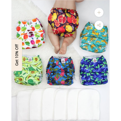 POCKET DIAPER 3.0 WITH INSERTS - 6 PACK(Fruit Meeting)