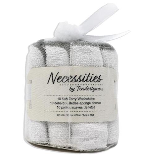 Rose Textiles - 10Pk Baby Washcloth Grey
