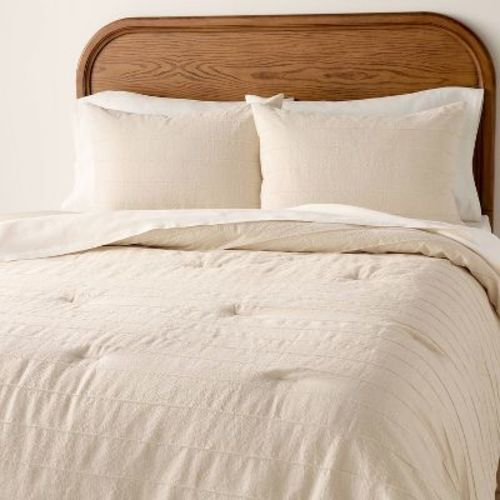 Stitch Stripe Duvet Cover Tan - Hearth & Hand™ with Magnolia