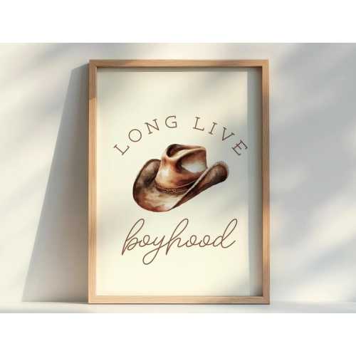 Long Live Boyhood Cowboy Print ∙ Western nursery decor