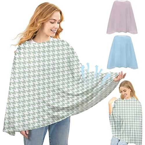 Basumee Nursing Cover for Breastfeeding Breathable Mesh 360 Full Privacy Nursing Wrap Multi-Use Breast Feeding Covers for Women Moms Feeding Essentials, 1 Pack